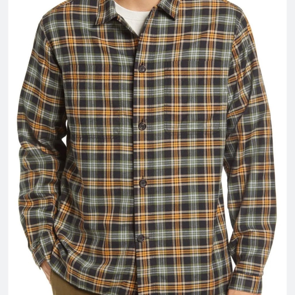 Oliver Spencer Ramsey Organic Cotton Blend Button-Up Shirt SZ L